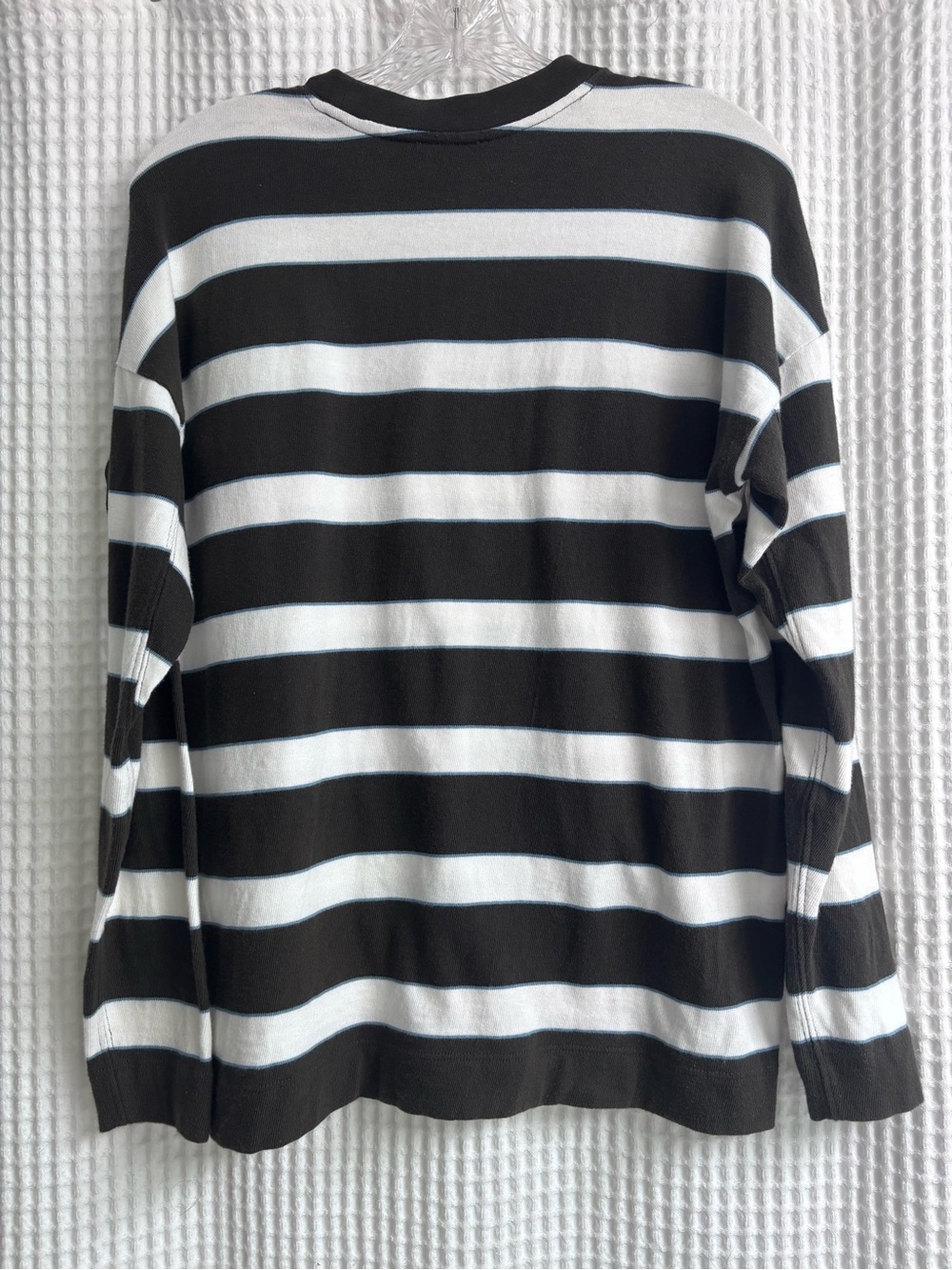 AYR Dark Grey & White Striped Crewneck with Blue Accent - Picture 7 of 7